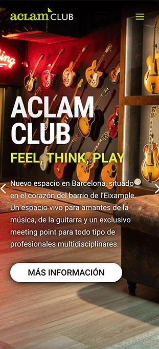 Diseño Aclam Club Mobile